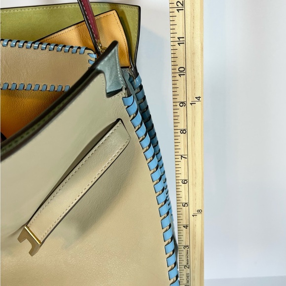 Tory Burch Lee Radziwill Whipstitch Double Bag Medium Leather Tote w/ Dust Bag - Picture 7 of 16